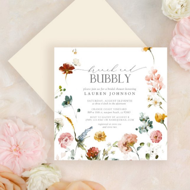 Elegante Garden Blume Brunch & Bubbly Dusche Einladung (Von Creator hochgeladen)