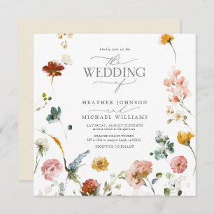 Elegante Garden Blume Wasserfarben Hochzeit der Bl Einladung