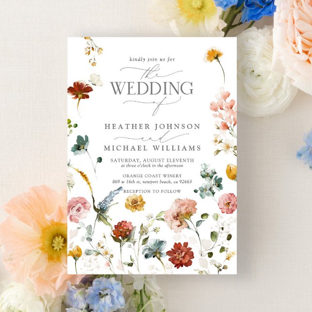 Elegante Garden Blume Wasserfarben Hochzeit der Bl Einladung (Von Creator hochgeladen)