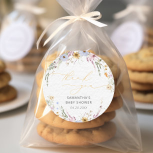 Elegante Garden Floral Baby Shower Vielen Dank Runder Aufkleber