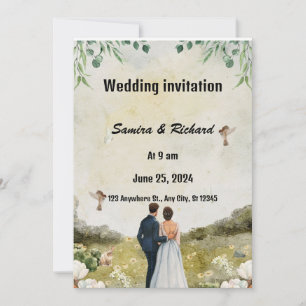 Elegante Garden Wedding Invitation" Einladung