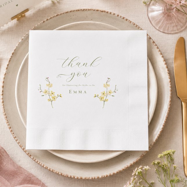 Elegante Garten Boho Wildblumen Brautparty Serviette (Elegant Garden Boho Wildflowers Bridal shower Napkins)