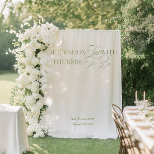 Elegante Garten-Tee-Brautparty-Kulissen-Banner Wandteppich