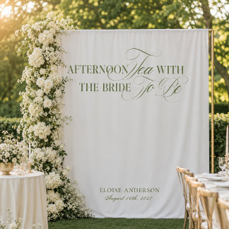 Elegante Garten-Tee-Einladung Brautparty-Hintergrü Wandteppich