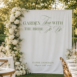 Elegante Garten-Tee-Einladung zur Brautparty-Hinte Wandteppich