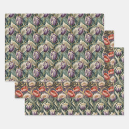 ELEGANTE GARTEN, Tulpen und Pupien Geschenkpapier Set