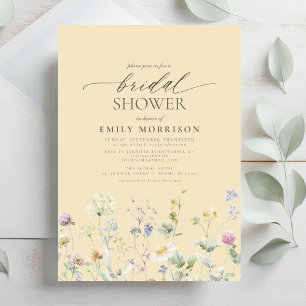 Elegante Gartenblumen Aquarell-Junggesellinnenabsc Einladung
