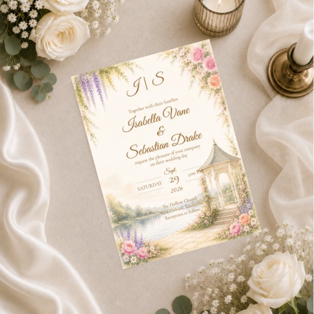 Elegante Gartenhochzeit Einladung (Von Creator hochgeladen)