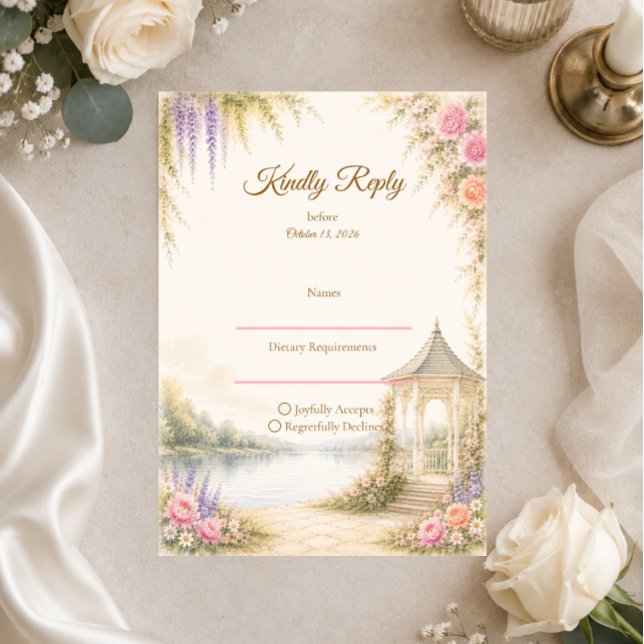 Elegante Gartenhochzeit RSVP Karte (Von Creator hochgeladen)