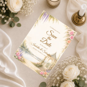 Elegante Gartenhochzeit Save The Date