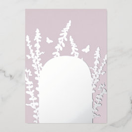 Elegante Gartenhochzeiten und Blätter mit Schmette Folieneinladung