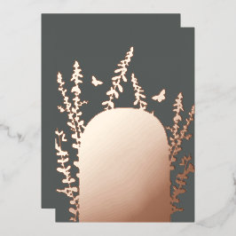 Elegante Gartenhochzeiten und Blätter mit Schmette Folieneinladung