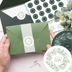Elegante garteninspirierte Hochzeit Runder Aufkleber