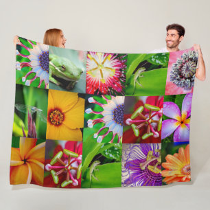 Elegante Gartenpflanze Blume & Kreaturen Fleecedecke