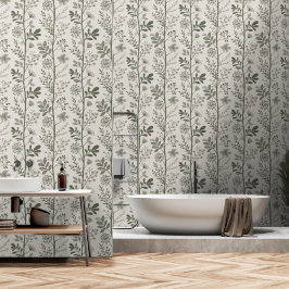 Elegante Gartenträumerei Olivgrün Botanisch Tapete