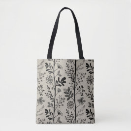 Elegante Gartenträumerei Schwarze Florale Silhouet