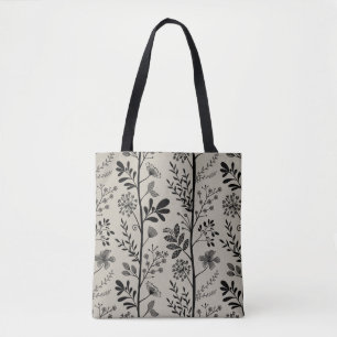 Elegante Gartenträumerei Schwarze Florale Silhouet