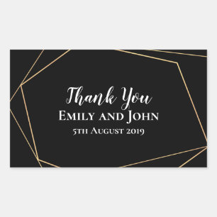 Elegante Gastgeschenk Hochzeit der geometrischen S Rechteckiger Aufkleber