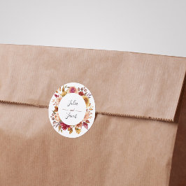 Elegante Gastgeschenk Hochzeit im Herbst Runder Aufkleber