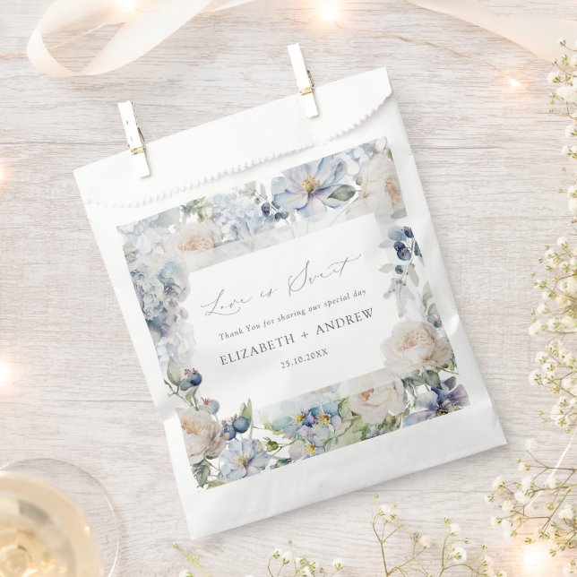 Elegante Gastgeschenk Hochzeit-Tasche aus Dusty Bl Geschenktütchen (Ausgeschnitten)