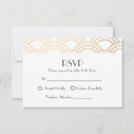 Elegante Gatsby Art Deco Gold Wedding RSVP