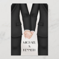 Elegante Gay Wedding Groom Holding Hand