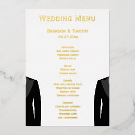 Elegante Gay Wedding Real Gold Foil Karten