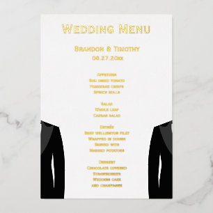 Elegante Gay Wedding Real Gold Foil Karten