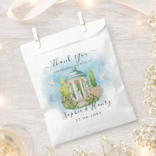 Elegante Gazebo Blume Wedding Tauben Vielen Dank Geschenktütchen
