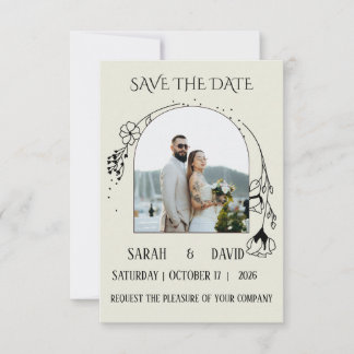 Elegante gebogene Save The Date Hochzeits-Einladun