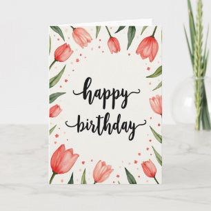 Elegante Geburtstags-Blumen-Aquarellkarte Karte