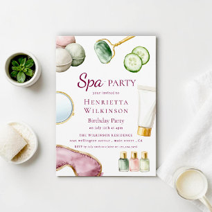 Elegante Geburtstagseinladung zum Spa-Tag Wasserfa Einladung