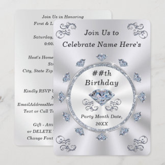 Elegante, Geburtstagseinladungen für Erwachsene, J Einladung