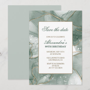 Elegante Geburtstagseinladungen zum 99. Save the D Einladung