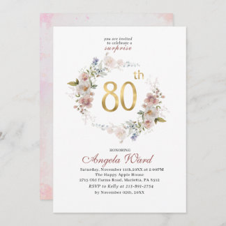 Elegante Geburtstagsfeier Aquarellblume Einladung