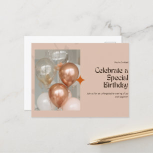Elegante Geburtstagsfeier Einladung ✨ Postkarte