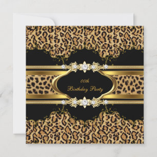 Elegante Geburtstagsfeier Leopard Gold Gepard Einladung