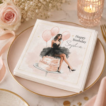 Elegante Geburtstagsfeier-Mädchen-Party-Serviette