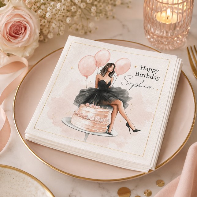 Elegante Geburtstagsfeier-Mädchen-Party-Serviette Serviette (Von Creator hochgeladen)