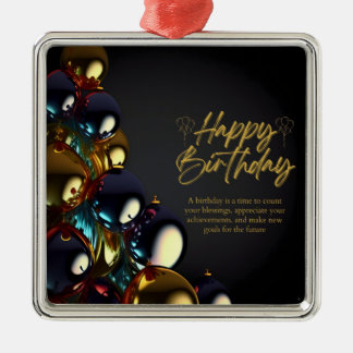 Elegante Geburtstagsglückwünsche Ornament Aus Metall