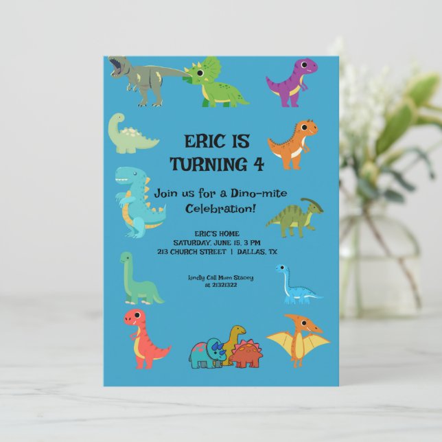 Elegante Geburtstagskarte Einladung (Stehend Vorderseite)