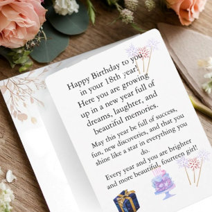 Elegante Geburtstagskarte für Sie 18Personalisiert Einladung