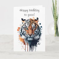 Elegante Geburtstagskarte für Sohn Tiger