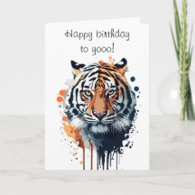 Elegante Geburtstagskarte für Sohn Tiger