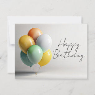 Elegante Geburtstagskarte mit Balloons - Modernes  Postkarte