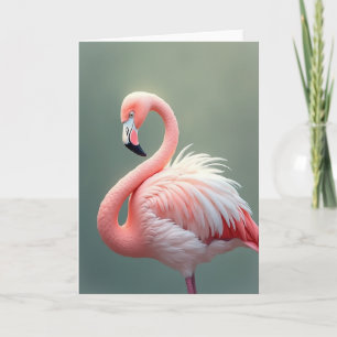 Elegante Geburtstagskarte mit rosa Vogel Karte