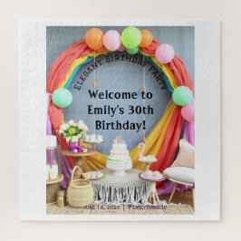 Elegante Geburtstagsparty Willkommen Puzzle