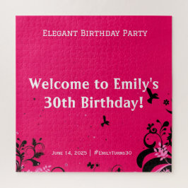 Elegante Geburtstagsparty Willkommensschild Puzzle