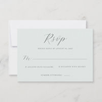 Elegante gedämpfte grüne RSVP-Karte