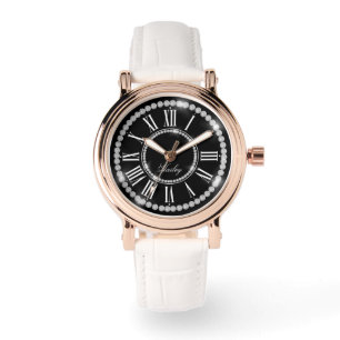 Elegante gedruckte Rhinestones Personalisiert Name Armbanduhr